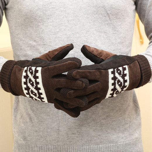 Bovonik Winter Warm Gloves Plus Velvet Thickened Student Outdoor Cycling Cycling Gloves Men's Cold and Windproof Gloves