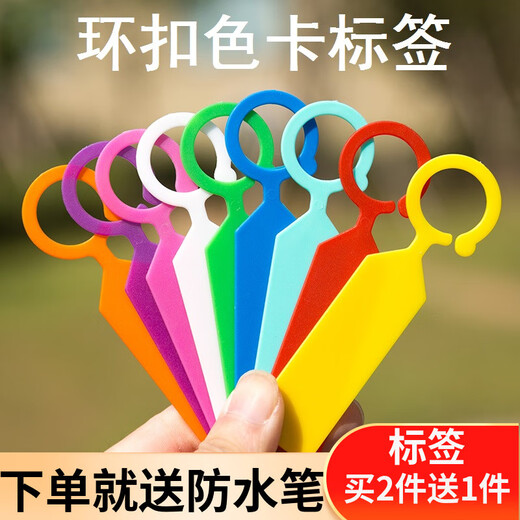 Shipton ring label thickened plastic waterproof plant mark classification color card hanging mark grape seedling flower HX yellow 100 pieces