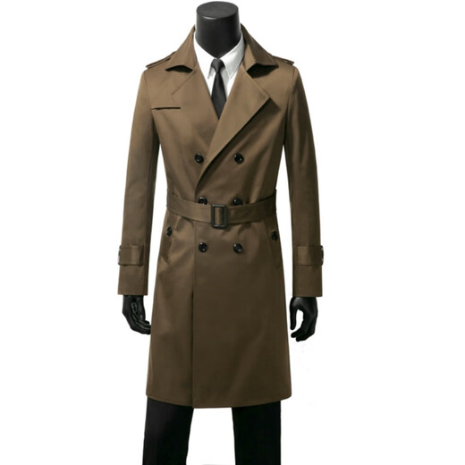 Zhehan World War II German officer uniform windbreaker 2024 new mid-length clothes new spring and autumn men's trench coat dark blue XL