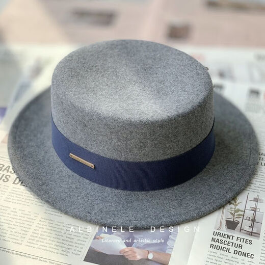 Albinele Blanco Francés Francés Autumno e Invierno Top de lana Top de lana para mujeres Flat Edge Smith British Big Cavo Circumferencia Men versátil Camel Negro 54-57 A ajustable M (adecuado para la mayoría de las personas) Blanco (características del modelo popular)