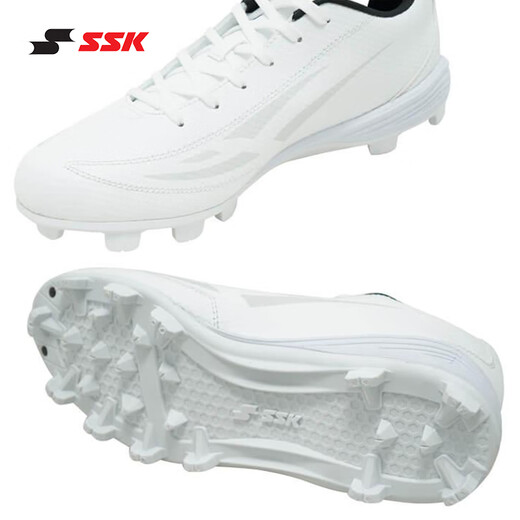 SSK Japan [Youth Adult Adult Spike Shoes] Baseball Softball Anti-Slip Red Clay Artificial Grass Breathable Frisbee White Japanese Size Number = Foot Length cm 38.5 Japanese Size 25.0, 250mm