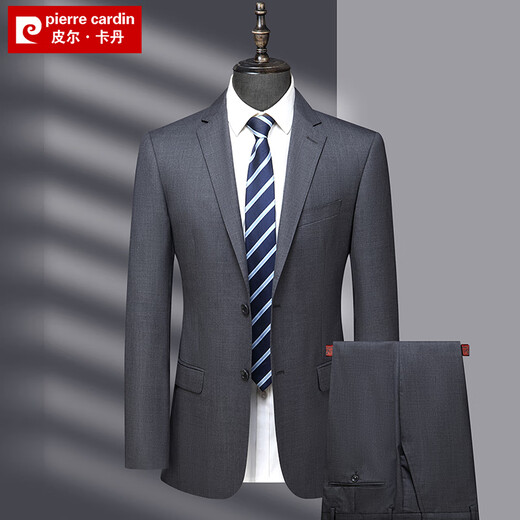 Pierre Cardin 100-count worsted wool suit suit for men brand-name high-end business formal suit wedding dress black MY7001 style 175 size recommended 130 Jin Jin equals 0.5 kg -140 Jin Jin equals 0.5 kg