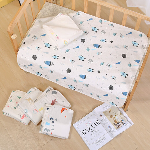 Luke Lulu NUEVA GASA DE BEBENTE PROBA EL AGUA IMPRESIÓN Y ANTI-SLIP Separador de orina para niños y bebés Fugas de orina cómodas suministros para bebés Elefante, 70*110