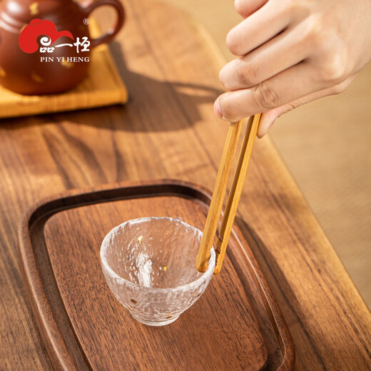 Pinyiheng Chinese solid wood tea clip Kung Fu tea set accessories tea ceremony non-slip cup clip tea drinking tools tea brewing tea cup tweezers fine red sandalwood tea clip