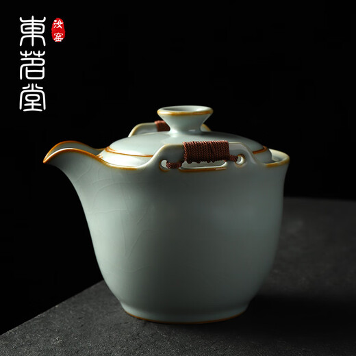 Dongmingtang Ru kiln hand holding pot anti-scalding ceramic teapot single pot large capacity kung fu tea set teacup set teapot for home use Ru kiln hand holding pot (single pot 1) simple package 270ml