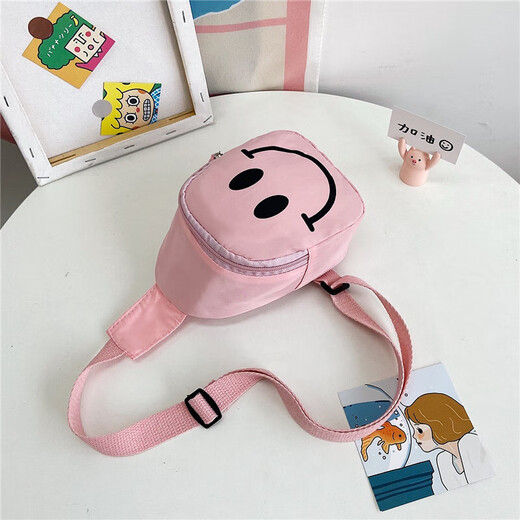 One-shoulder crossbody bag new style chest bag for boys and girls cartoon cute girl lightweight crossbody bag mini school bag pink 1 pack