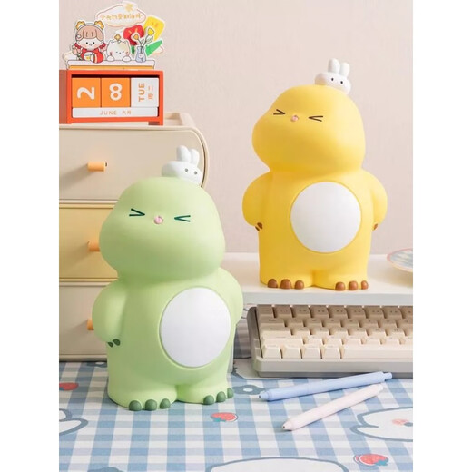FAMANMEI Super mignon Little Milk Dragon Piggy Bank Children's Anti-Fall Cartoon Boys and Girls peut économiser et retirer des ornements de cadeaux de tirelire [grande taille] Milk Dragon-Light Luxury Green