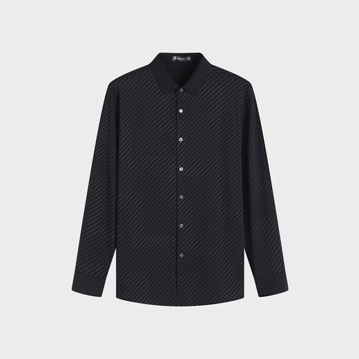 Jinba Men's Clothing [360 Fun] 2025 Automne et hiver à manches longues Coton Coton Twill BCBR3527 Black S (165)