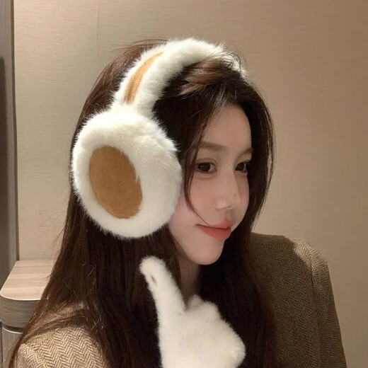 Xier earmuffs for women's warm ear cups 2024 winter foldable earmuffs for cycling ears thickened plush ears warm ears cover Plush earmuffs [coffee + beige]