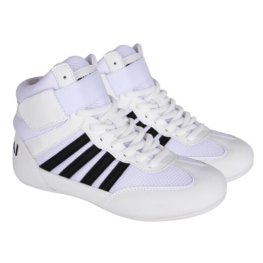 Gingpai Kinder Boxschuhe Sanda Wrestling Schuhe Training für Männer und Frauen Erwachsene Kinder Professionelle Kämpfe und Kämpfe mit atmungsaktivem Non-Rutsch-Professional Trainingschuhen (Pink) Technologie PU Material 35