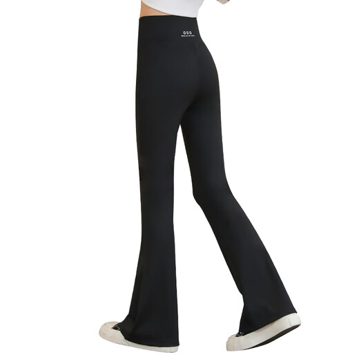 Yoyo One (Yoyo One) Girls 'Hosen Frühling und Herbst 2025 New Children's Fashion Yoga Hosen Mikroschiffshosen Schwarze Mädchen Big Children's Glockenboden 4881 Pink 9669 Black [Set] 110cm