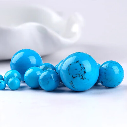 Fat Donglai same style bracelet with beads turquoise high blue Sleeping Beauty loose beads round beads diy handmade jewelry King Kong 12mm 2 pieces