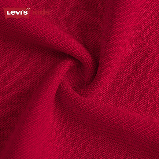 Levi s Levis children's clothing girls pure cotton terry dress 2025 zodiac style children's Spring Festival clothes super red pure cotton terry 120/60 recommended height 110-116cm