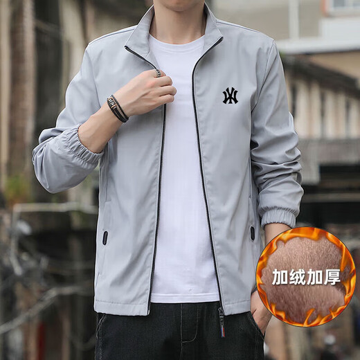 WBWU light luxury brand jacket jacket men's casual trendy stand-up collar spring and autumn trendy high-end velvet joint top Y jacket black-spring and autumn regular XL (recommended 130-150Jin Jin equals 0.5 kg)