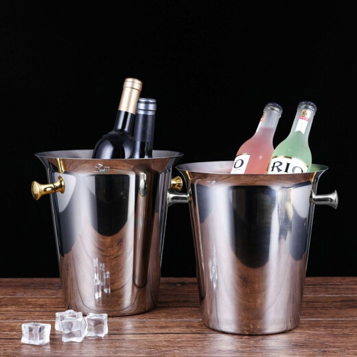 All-purpose stainless steel ice bucket 5L portable ice bucket wine bucket commercial bar ice bucket storage ice bucket beer champagne ice bottle