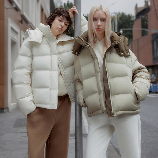 Tambor Down Jacket Women's Short Fashionable Removable Hood Versatile Warm Jacket 550388T Eucalyptus Green 170