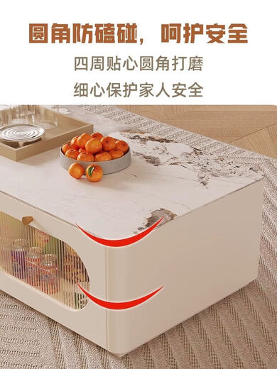 品木思2025新款高款奶油风电视柜家用茶几组合现代法式白色电视机柜落地 3.0米[矮]不带岩板3879