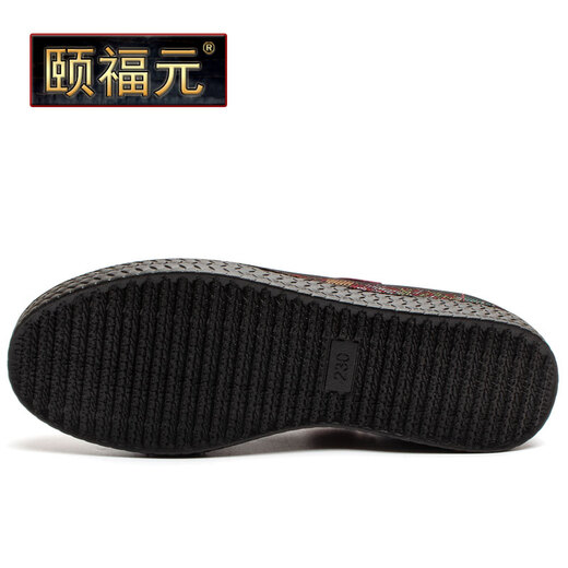 Yifu-Älteste Peking Stoffschuhe für Frauen Frühlingsstil im mittleren Alter und ältere Mütter Schuhe weicher Sohle nicht rutscher alter Männerschuhe atmungsaktive Oma Single Schuhe rot 2105 37