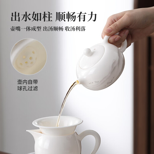 Shangyanfang Kung Fu tea set, a complete set of high-end household Dehua mutton-fat jade white porcelain teapot tea set, housewarming business gift