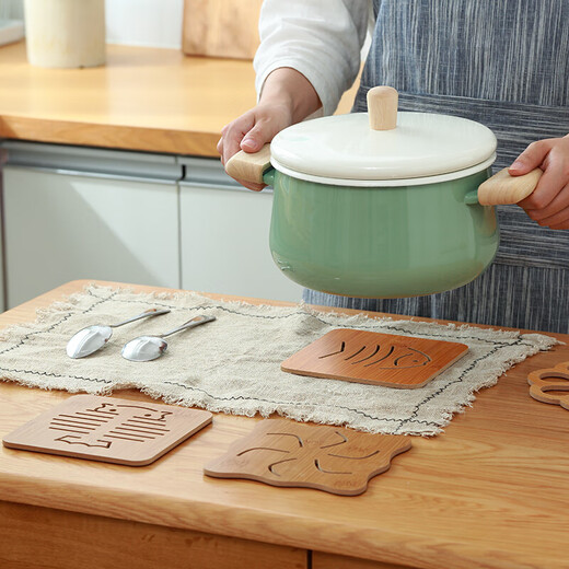 【10片装】隔热垫家用杯垫碗垫子厨房木质防烫盘垫餐垫菜盘子茶杯餐桌垫随机发货 5个餐垫