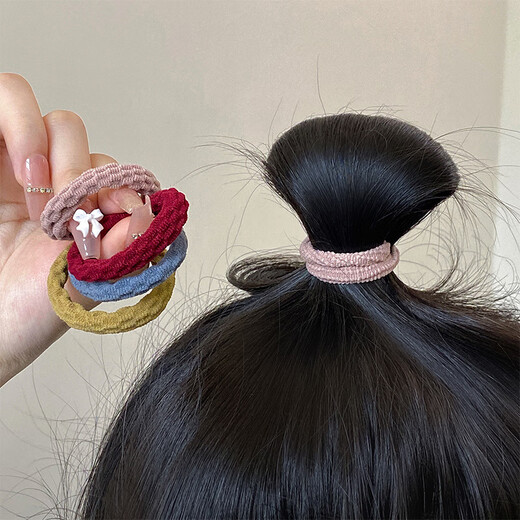 SAHANE Zuoyu 10-pack high elastic hair rope rubber band women's hair tie thick ponytail seamless headband durable mesh black 10-pack