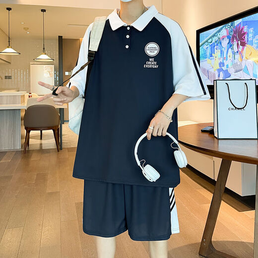 
Jianfang big children's clothing for men aged 12 to 15 years old short-sleeved middle school students T-shirt for summer POLO shirt suit for boys 12-15 years old 5012 green short-sleeved + shorts 10XL m 70-100Jin [Jin equals 0.5 kg]