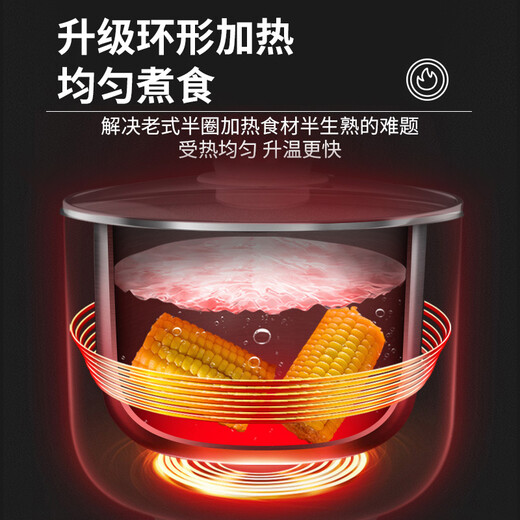 Joyoung Electric Cooking Pot Multi-Capacity Selection Multi-Function Non-stick Inner Electric Hot Pot Electric Hot Pot Noodle Cooker Electric Steamer 1.5L Pink/With Steamer Tray GD76C