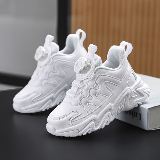 SNOOPY史努比童鞋儿童运动鞋男女童学生小白鞋秋季减震跑鞋0013A白色37