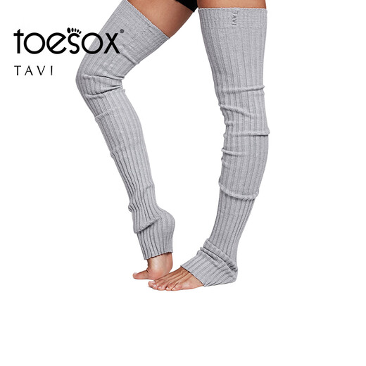 Toesox over-the-knee long yoga socks piled with anti-slip socks Pilates leg socks fitness leg socks Tavi co-branded soft pink one size fits all (81~83cm)