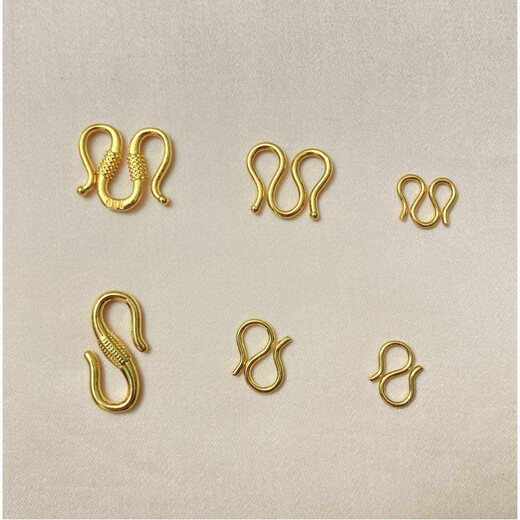 Tiansi M buckle 18K gold universal buckle S buckle gold-covered connecting buckle bracelet buckle head button connector gold necklace buckle accessories M buckle small (9*10mm)