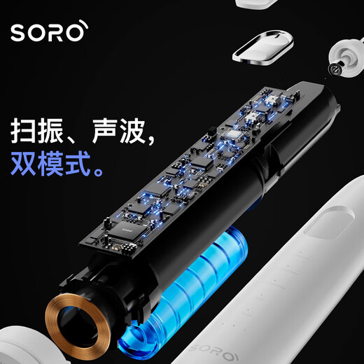SORO professional-grade deep oral care ultra-large swing intelligent sweeping vibration + sonic dual mode adult sweeping vibration electric toothbrush sweeping model
