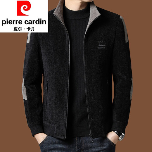 Pierre Cardin High-end Light Luxury Wool Jacket Men's Short Stand-up Collar Wool Jacket 2025 Winter Cotton Thickened Warm Coat Caramel 2207 180/XL Recommendation 140-155Jin Jin equals 0.5 kg Wear