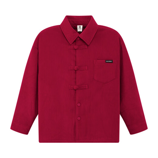 Zuoxi Children's Clothing Boys Corduroy Jacket 2025 New Winter Plus Velvet Thickened Children's Shirt Red New Year Chinese Style Red Thickened 150 Recommended height is about 150cm