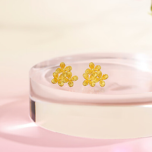 Saturday Blessing Hydrangea Gold Earrings Earrings Girls Birthday Gift Price A0911673 One Pair Approximately 1.57g