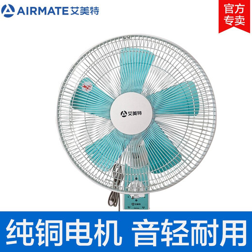 Ventilador de pared Emmet Media montada en la pared Dibujo mecánico de 14 pulgadas Ventilador eléctrico industrial de cinco cuchillas Ventilador de pared para la pared FW3519A White