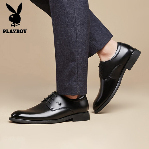 Chaussures en cuir playboy Clothing formels de commerce de repos de printemps top top cowhers hoeshoes masculins pour hommes chaussures en cuir masculin 1591 noir 43