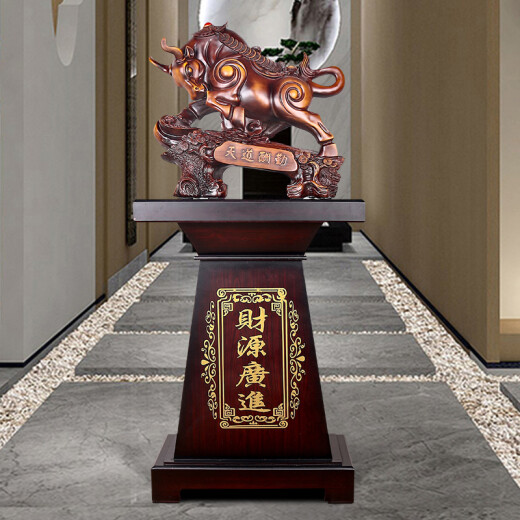 铁圈礼业大号牛摆件开业乔迁礼品送朋友饭店公司落地开业大吉庆典礼品工艺 财源广进高1.43米铁木色(热销款)