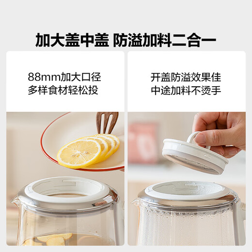 Beiding (Buydeem) Health Pot Fully Automatic Warm Brewing Tremella Pot Glass Constant Temperature Household Health Flower Teapot Large Capacity Tea Boiler Teapot Gift Gifts This White K118|Warm Brewing|Tremella Fungus|Multi-function 1.5L
