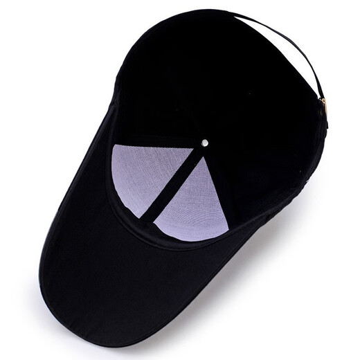 Zhichuan hat men's Korean style extended brim baseball cap men's outdoor fishing hat sun protection sports travel hat 27 black