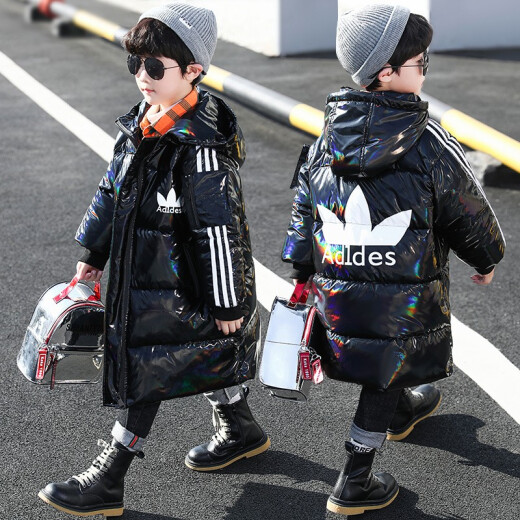 Mengmengdao Children's Clothing Boys' Cotton Jackets Thickened Cotton Clothes Winter Clothes 2020 New Medium and Large Children's Casual Cotton Jackets Windbreakers Fashionable Boys' Coats Black 140 Sizes (Recommended Height 130 cm)