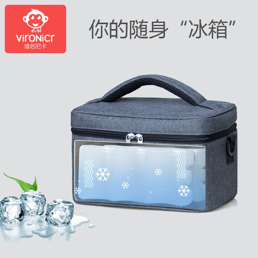 Sac à lait de Vilonica, sac de glace de rangement de lait maternel, sac d'isolation thermique, petit sac de réfrigération de glaçage frais de glace bleue, artefact de lait, gris d'espace + 2 sacs de glace