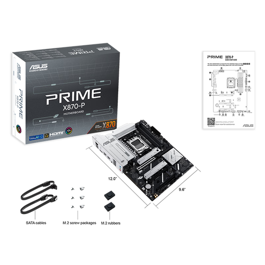 华硕X870/X870E 主板 支持CPU 9900X/9950X/9800X3D(AMD X870/socket AM5) PRIME X870-P