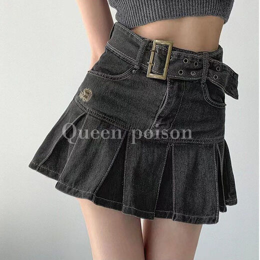 Langwei Feray Retro American Hot Girl Raw Hip юбка для женских весенних и летних новой высокопоставленной плиссированной короткой юбки A-Line A-Line 16851 Retro Blue [No Linting] XL (115-130JIN [Jin равняется 0,5 кг])
