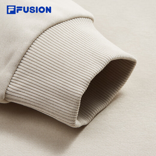 FILA FUSION Fila trendy brand couple style pullover sweatshirt simple loose knitted top autumn wear 芊豆ash-BG couple plus velvet style M