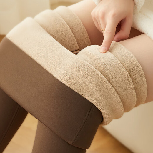 Langsha lamb velvet shark pants women's autumn and winter new 500g high-waisted thermal pants slimming plus velvet thickened leggings