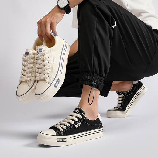 Zapatos para hombres Renminbi Zapatos de lona primavera Nuevos zapatos clásicos de bajo techo para hombres versátiles zapatos de tela casual transpirable para hombres beige-095 41 tamaño regular