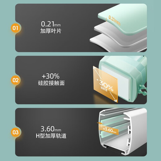 Mernay punch-free blinds for bedroom, bathroom, toilet, waterproof aluminum alloy kitchen lifting shade 6010, nail-free, standard bright white, 1 square meter