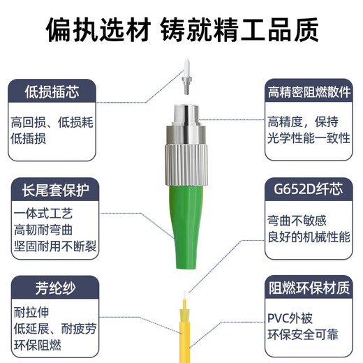 优普连 广电级APC斜八度单模光纤跳线SC/APC-SC/FC/LC/ST UPC单芯尾纤光钎延长线缆有线电视机顶盒专用 单模单芯FC/APC-FC/UPC 3米