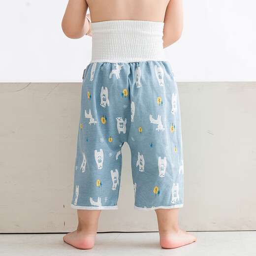 Phylado Baby Windeln wasserdicht und leckdicht können gewaschen werden Babybauchschutz Kinderurinpolster Windeln Hosen Studienhosen Bettherdes Baumwollgelb unten Hunde 2 Packungen hoher Bauchschutz L-Größe