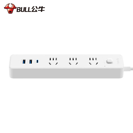公牛（BULL） 插座/智能USB插排/排插/小白类基础USB/Type-c快充插座 【20W快 [20W快充]6插孔*白1.8米U12033